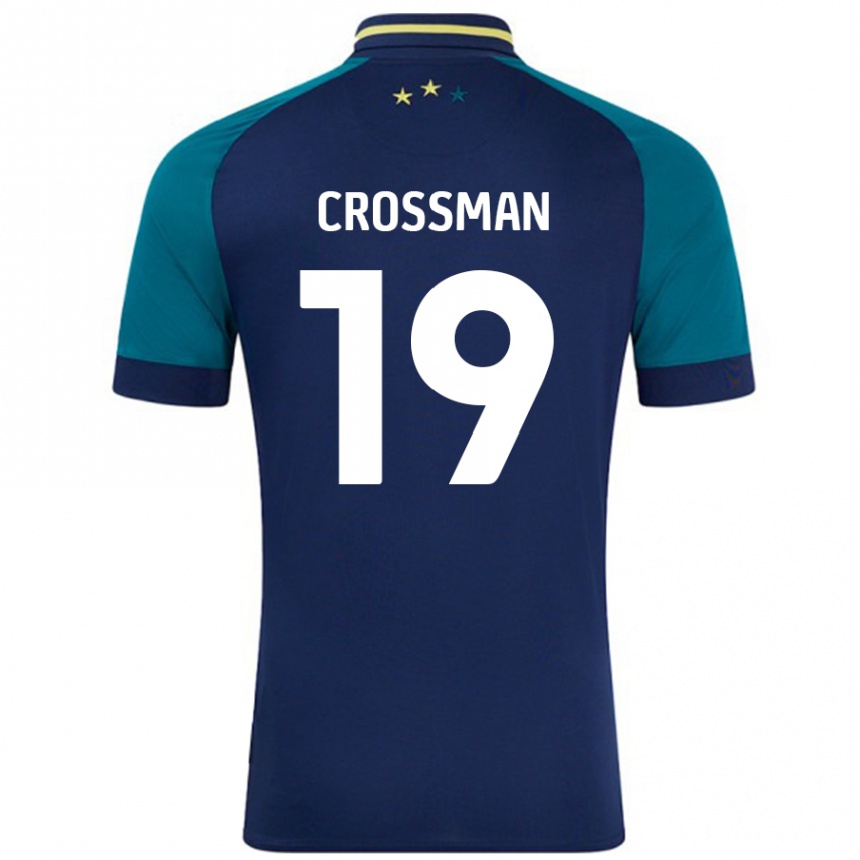 キッズフットボールPaige Crossman#19ネイビー ダークグリーンアウェイシャツ2024/25ジャージーユニフォーム