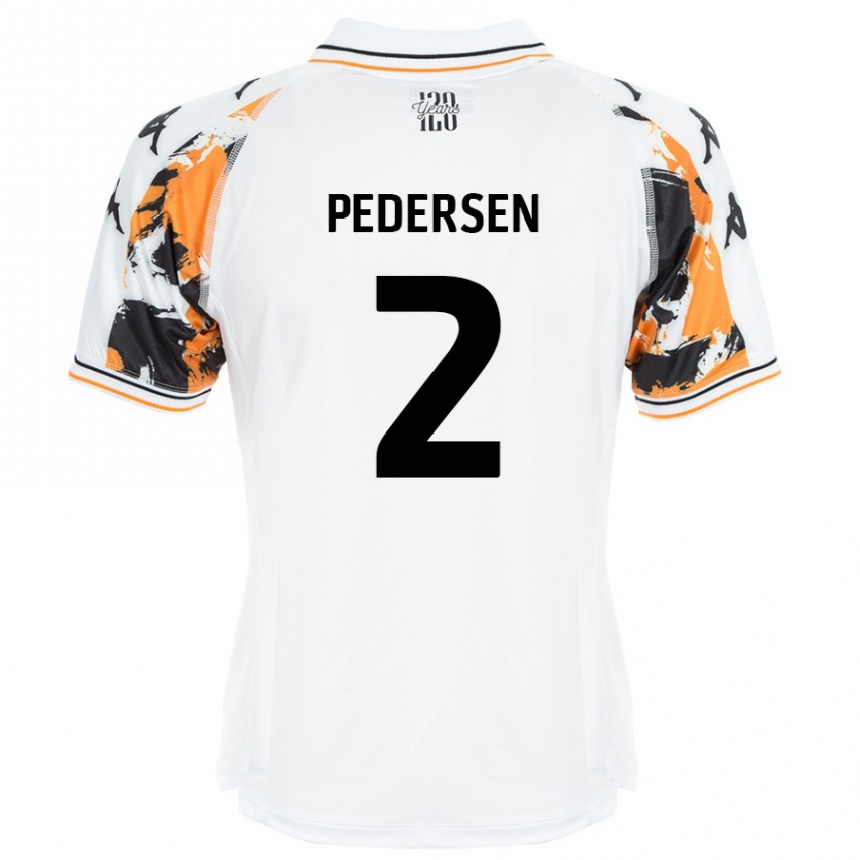 キッズフットボールEden Pedersen#2白アウェイシャツ2024/25ジャージーユニフォーム