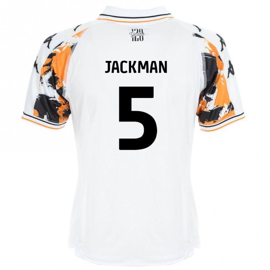 キッズフットボールEllice Jackman#5白アウェイシャツ2024/25ジャージーユニフォーム