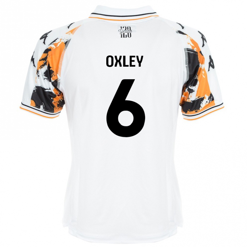 キッズフットボールTilly Oxley#6白アウェイシャツ2024/25ジャージーユニフォーム