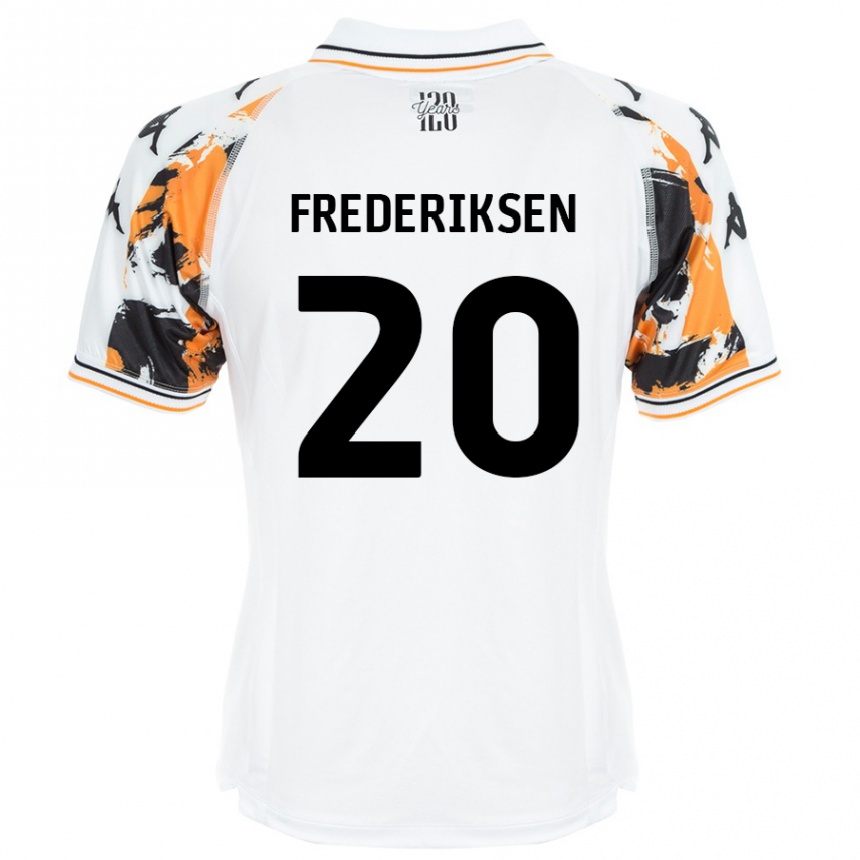 キッズフットボールAbbey Frederiksen#20白アウェイシャツ2024/25ジャージーユニフォーム