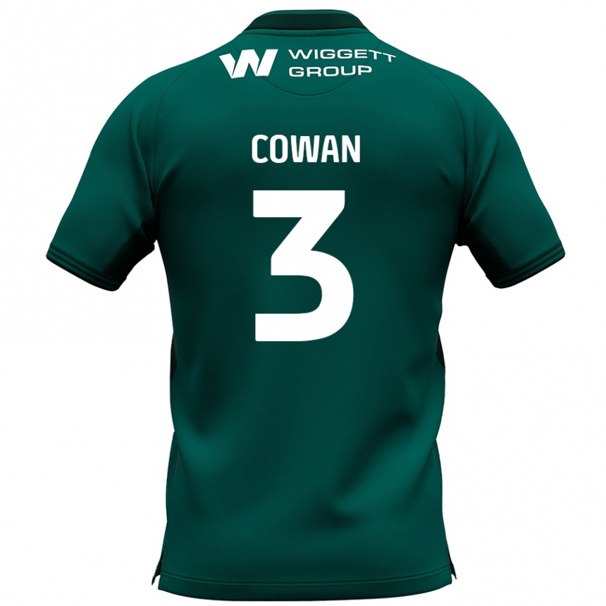 キッズフットボールLeanne Cowan#3緑アウェイシャツ2024/25ジャージーユニフォーム