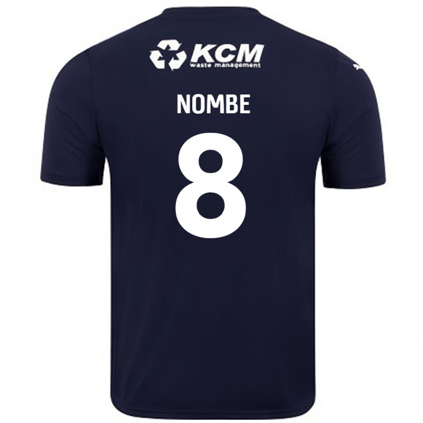 キッズフットボールSam Nombe#8ネイビーブルーアウェイシャツ2024/25ジャージーユニフォーム