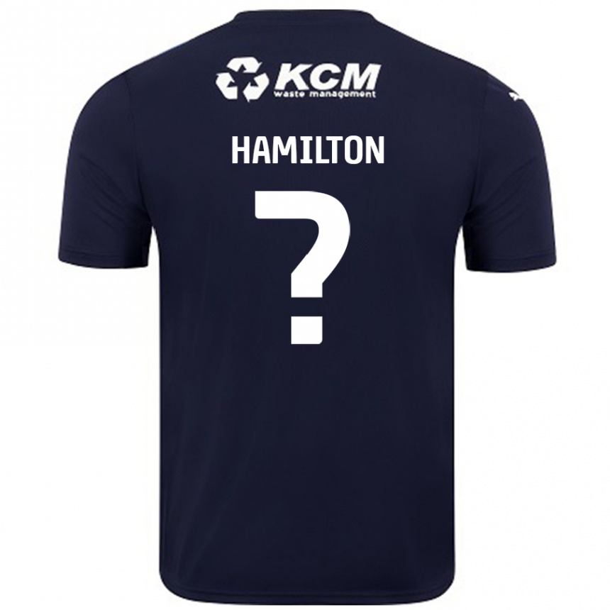 キッズフットボールBailey Hamilton#0ネイビーブルーアウェイシャツ2024/25ジャージーユニフォーム