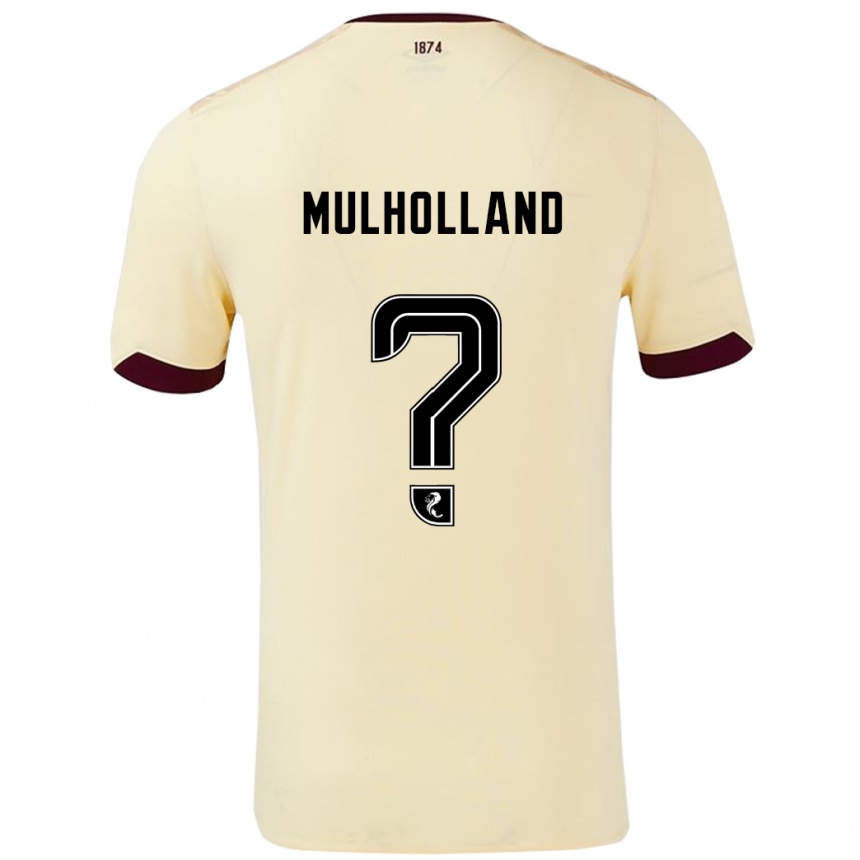 キッズフットボールJames Mulholland#0クリームバーガンディアウェイシャツ2024/25ジャージーユニフォーム