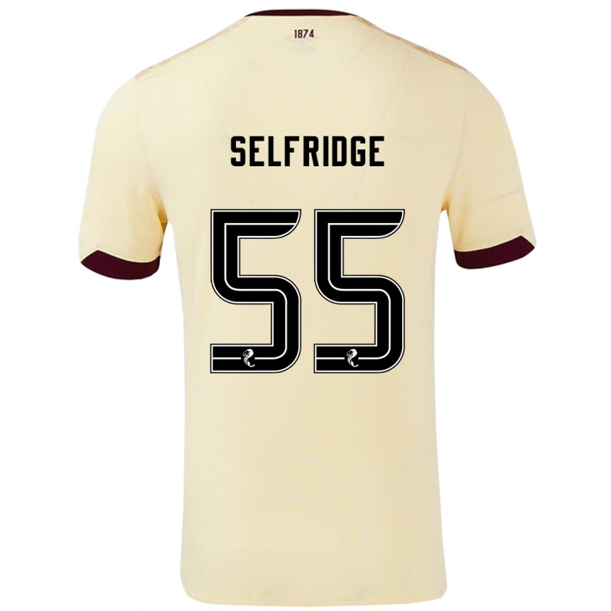 キッズフットボールLouis Selfridge#55クリームバーガンディアウェイシャツ2024/25ジャージーユニフォーム