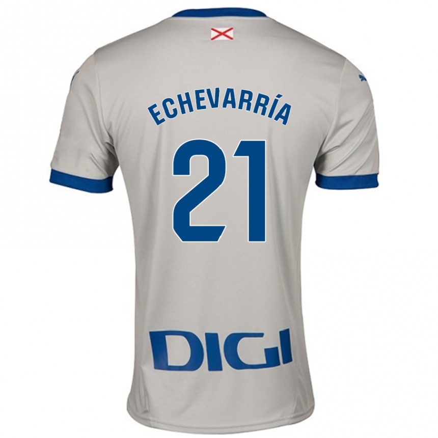 キッズフットボールMartin Echevarría#21ライトグレーアウェイシャツ2024/25ジャージーユニフォーム