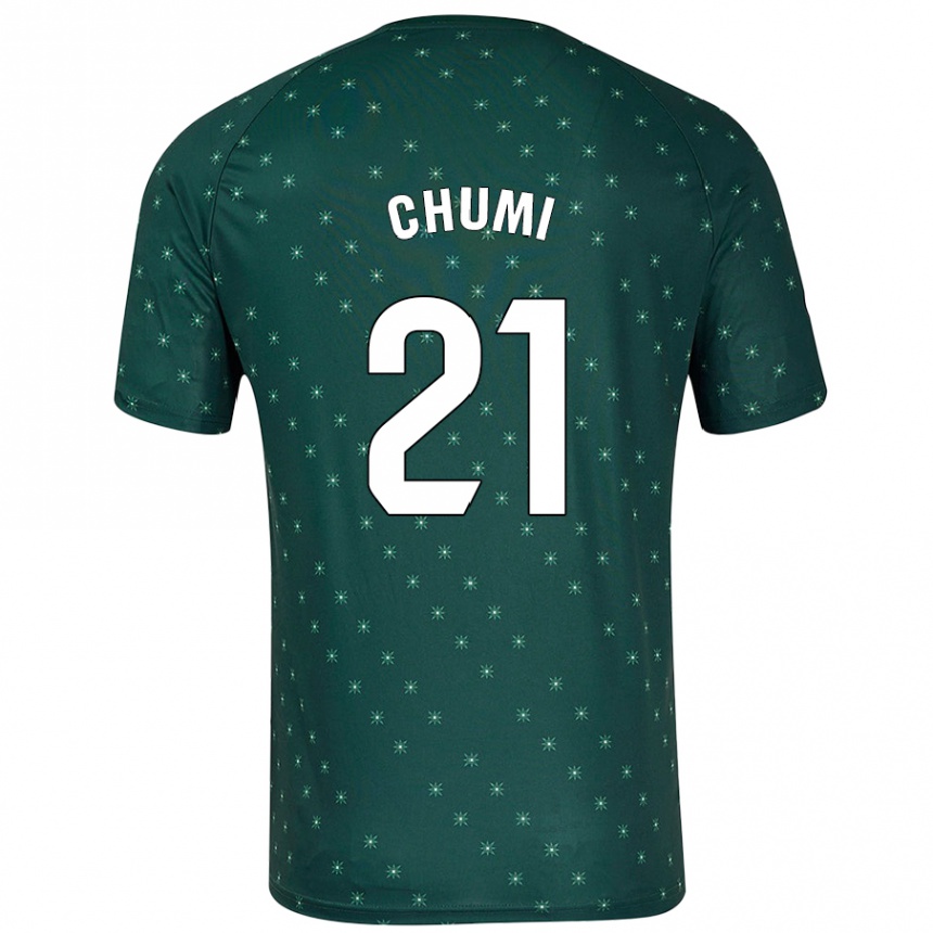 キッズフットボールChumi#21ダークグリーンアウェイシャツ2024/25ジャージーユニフォーム