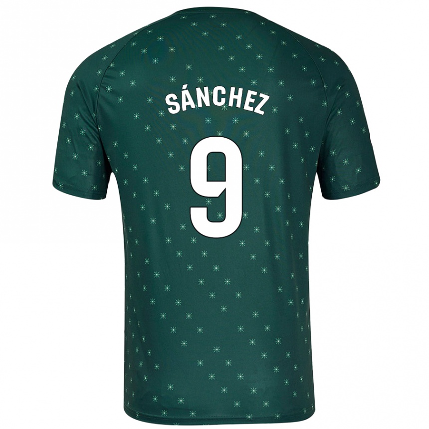 キッズフットボールLoren Sánchez#9ダークグリーンアウェイシャツ2024/25ジャージーユニフォーム