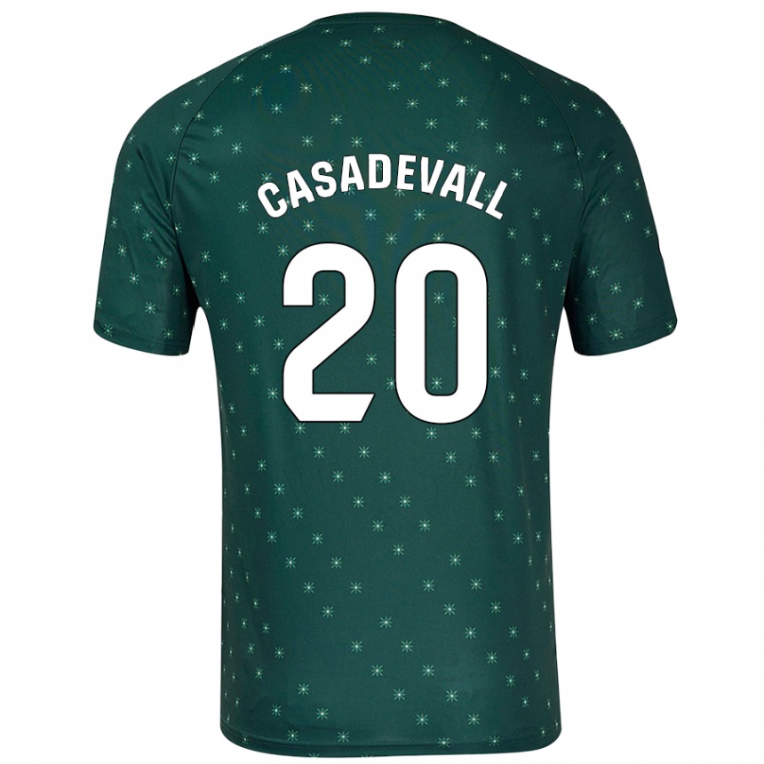 キッズフットボールMarçal Casadevall#20ダークグリーンアウェイシャツ2024/25ジャージーユニフォーム