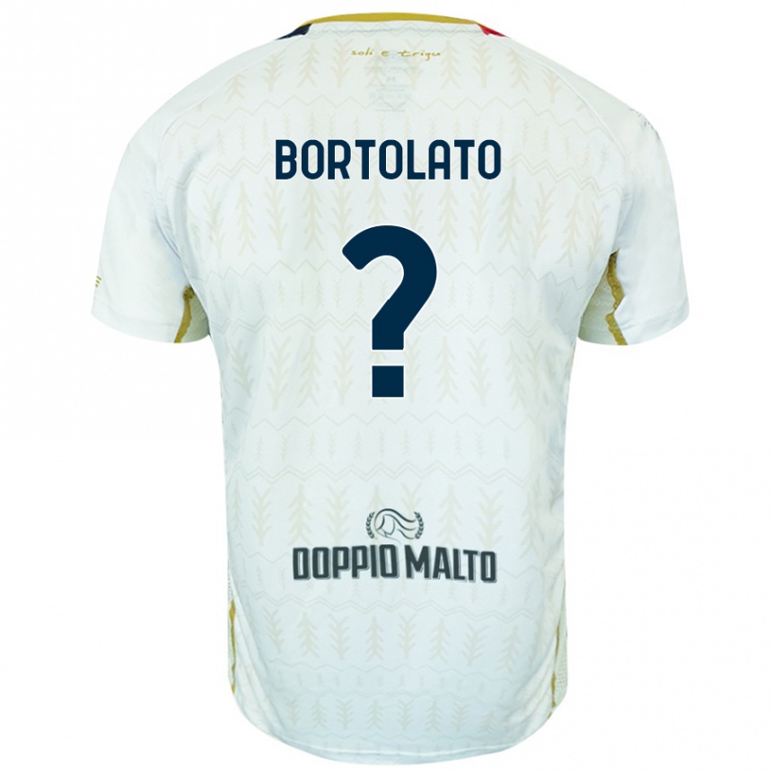 キッズフットボールFilippo Bortolato#0白アウェイシャツ2024/25ジャージーユニフォーム