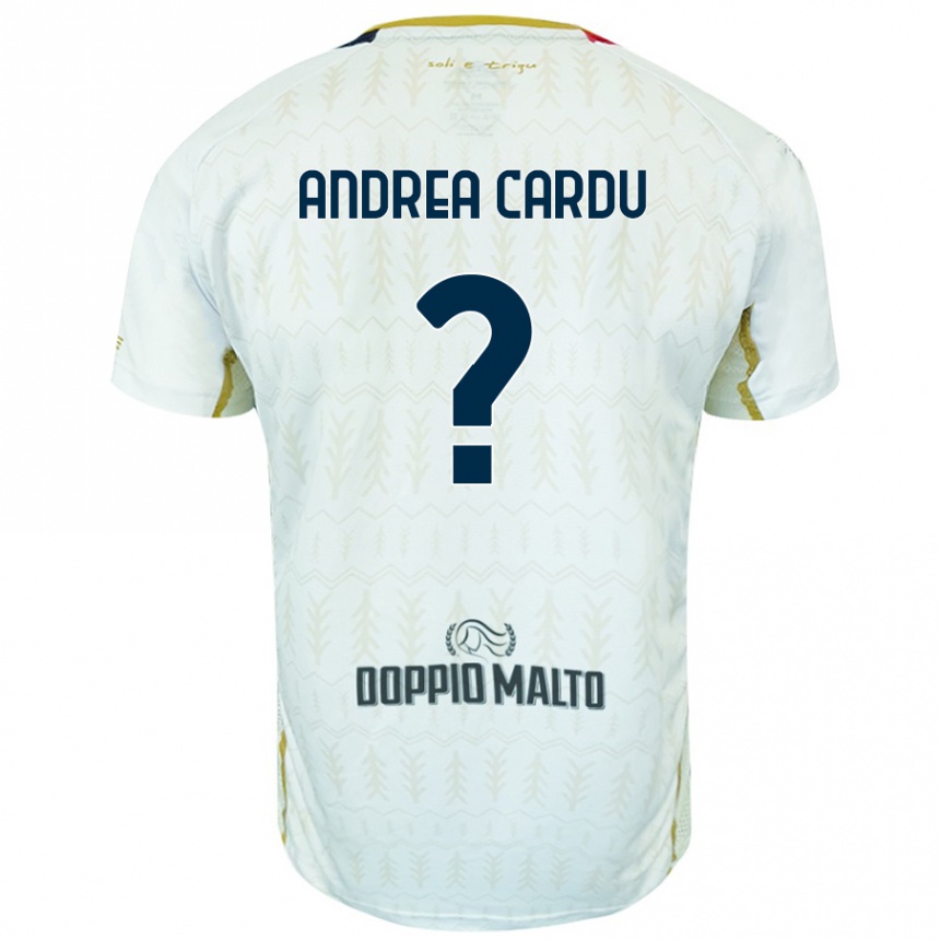 キッズフットボールGian Andrea Cardu#0白アウェイシャツ2024/25ジャージーユニフォーム