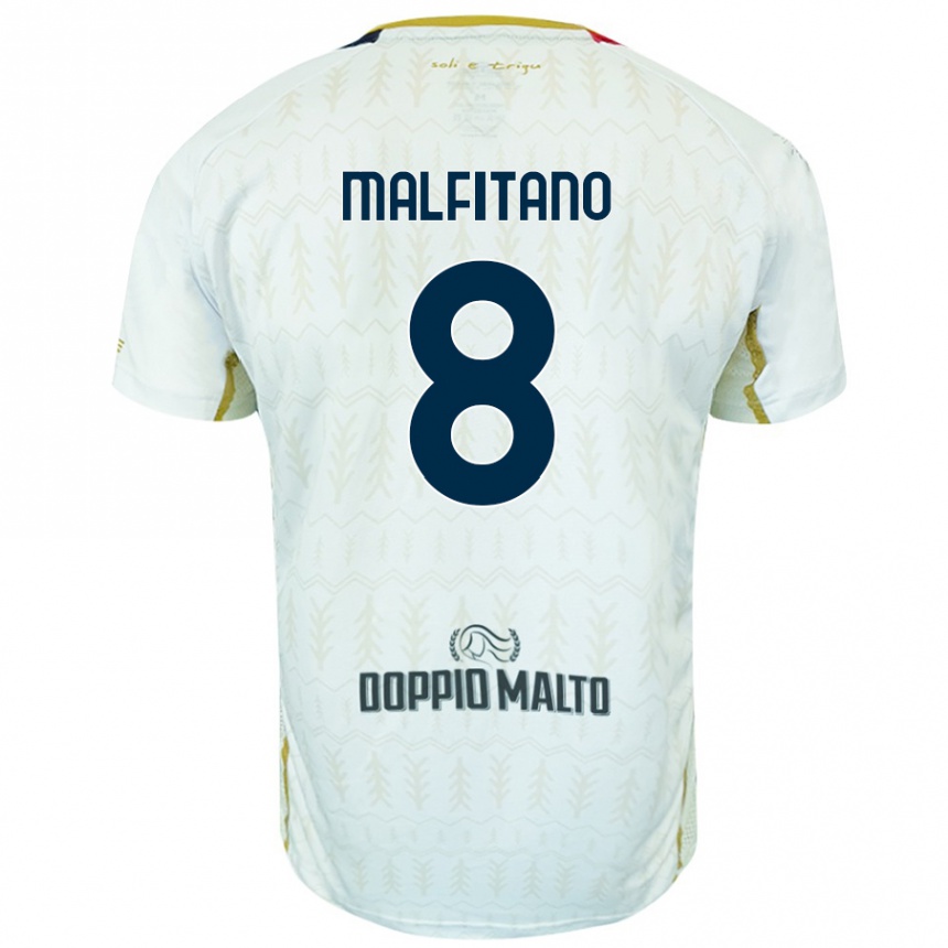 キッズフットボールRoberto Malfitano#8白アウェイシャツ2024/25ジャージーユニフォーム