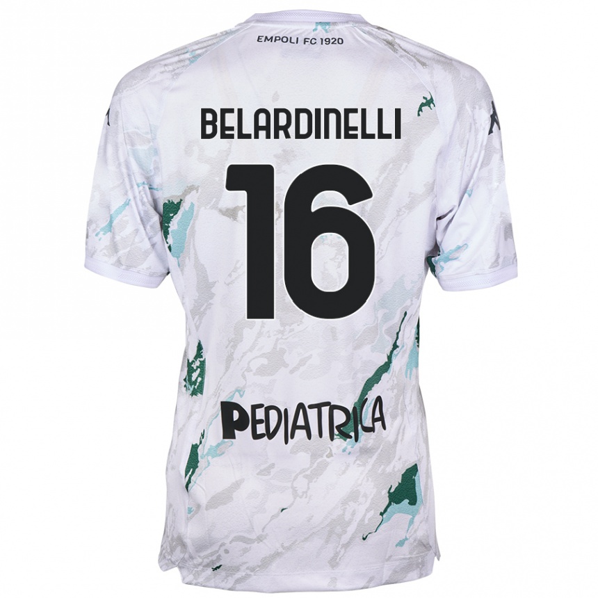 キッズフットボールLuca Belardinelli#16グレーアウェイシャツ2024/25ジャージーユニフォーム