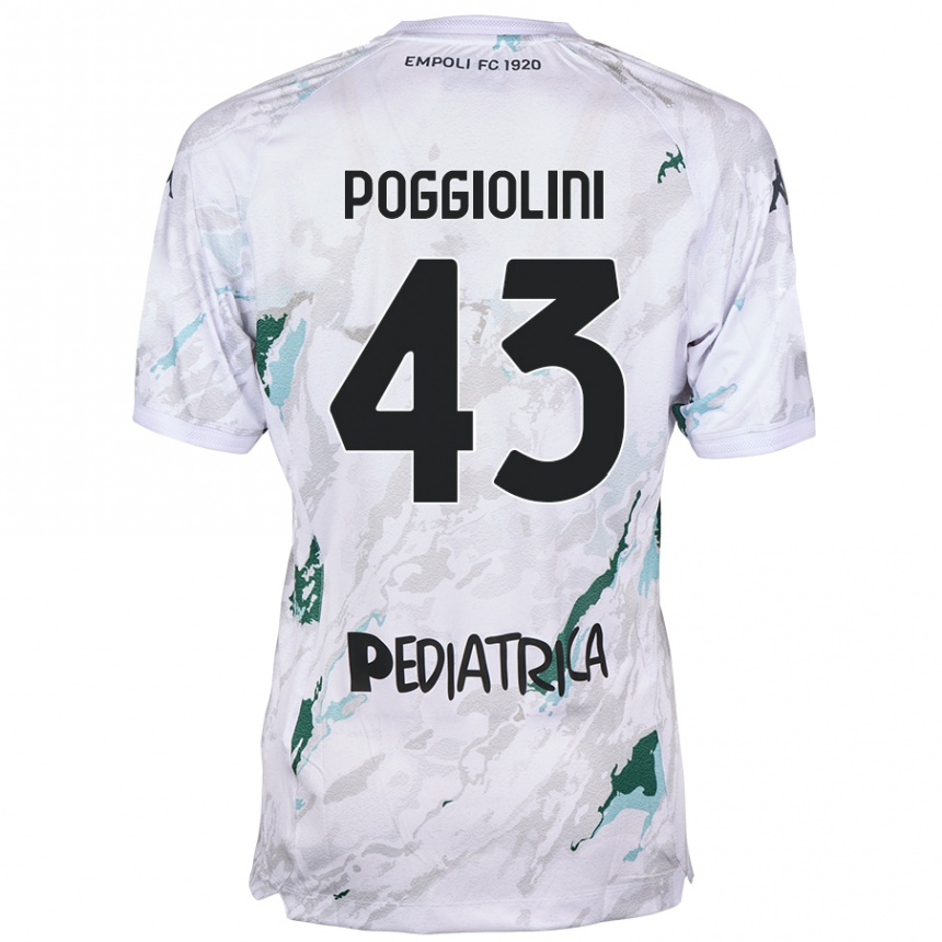 キッズフットボールDuccio Poggiolini#43グレーアウェイシャツ2024/25ジャージーユニフォーム