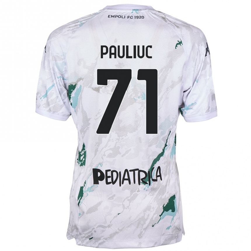 キッズフットボールNicolò Pauliuc#71グレーアウェイシャツ2024/25ジャージーユニフォーム