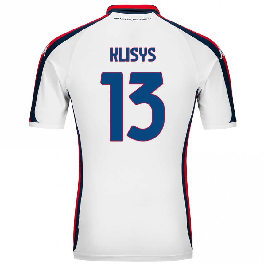 キッズフットボールLukas Klisys#13白アウェイシャツ2024/25ジャージーユニフォーム