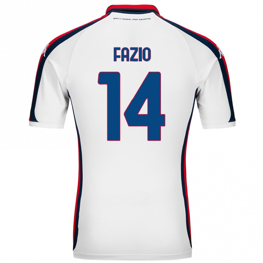 キッズフットボールTommaso Fazio#14白アウェイシャツ2024/25ジャージーユニフォーム