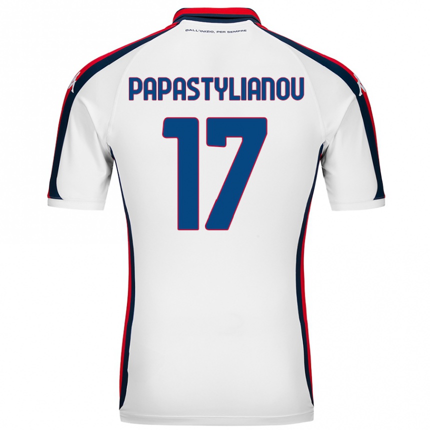 キッズフットボールLysandros Andreas Papastylianou#17白アウェイシャツ2024/25ジャージーユニフォーム