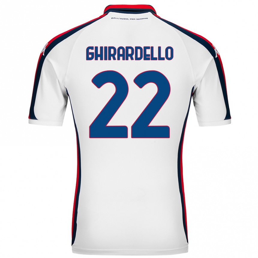 キッズフットボールTommaso Ghirardello#22白アウェイシャツ2024/25ジャージーユニフォーム