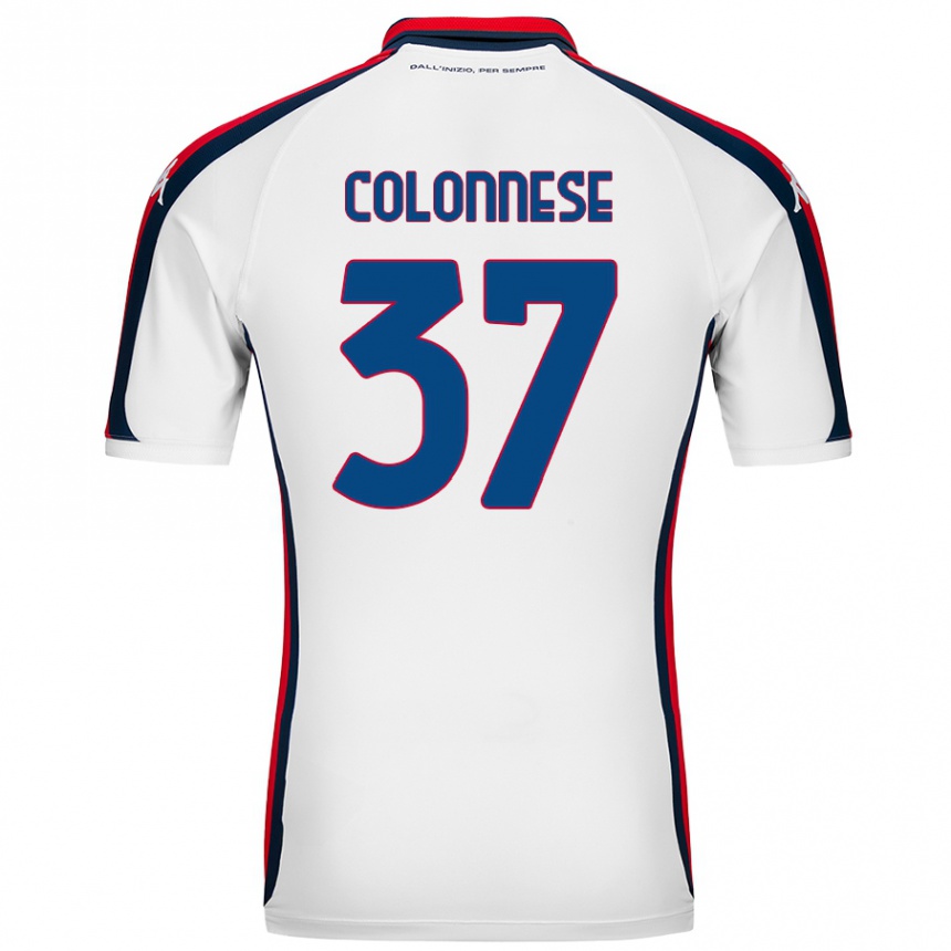 キッズフットボールLorenzo Colonnese#37白アウェイシャツ2024/25ジャージーユニフォーム