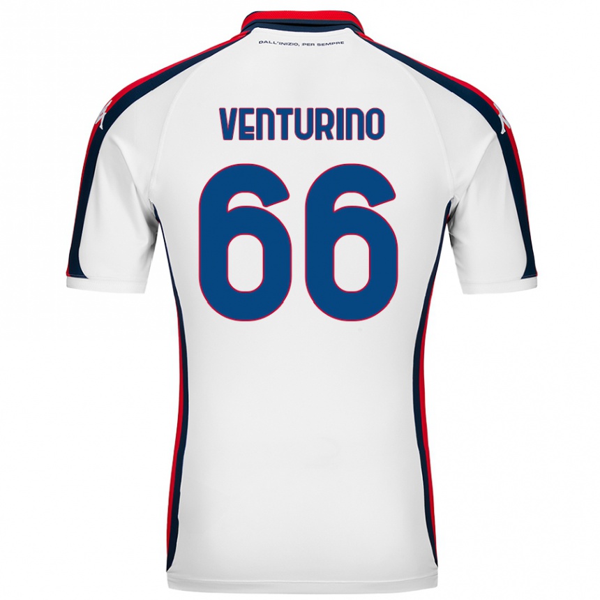 キッズフットボールLorenzo Venturino#66白アウェイシャツ2024/25ジャージーユニフォーム