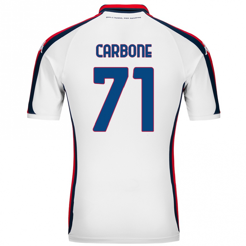 キッズフットボールFilippo Carbone#71白アウェイシャツ2024/25ジャージーユニフォーム