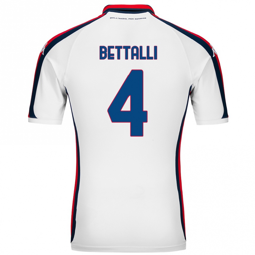 キッズフットボールGiorgia Bettalli#4白アウェイシャツ2024/25ジャージーユニフォーム