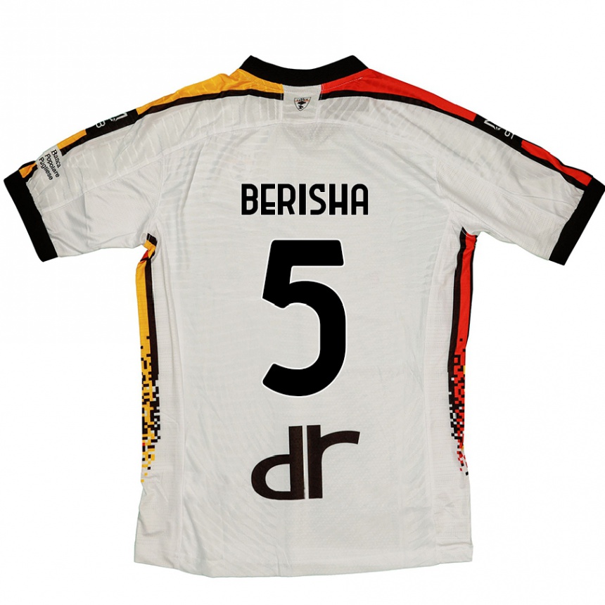 キッズフットボールMedon Berisha#5白 黒アウェイシャツ2024/25ジャージーユニフォーム