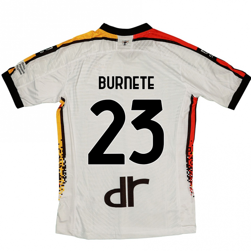 キッズフットボールRareș Burnete#23白 黒アウェイシャツ2024/25ジャージーユニフォーム