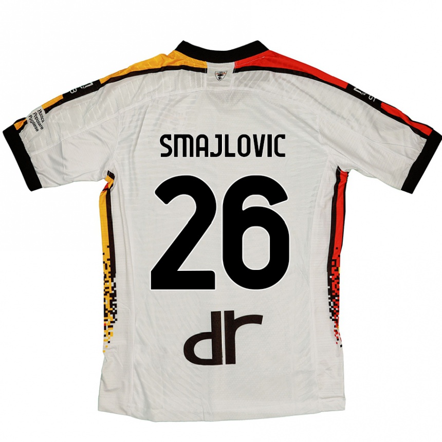 キッズフットボールZinedin Smajlovic#26白 黒アウェイシャツ2024/25ジャージーユニフォーム