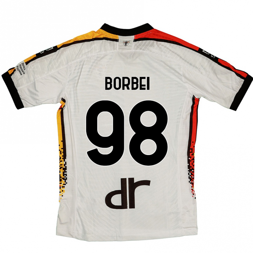 キッズフットボールAlexandru Borbei#98白 黒アウェイシャツ2024/25ジャージーユニフォーム