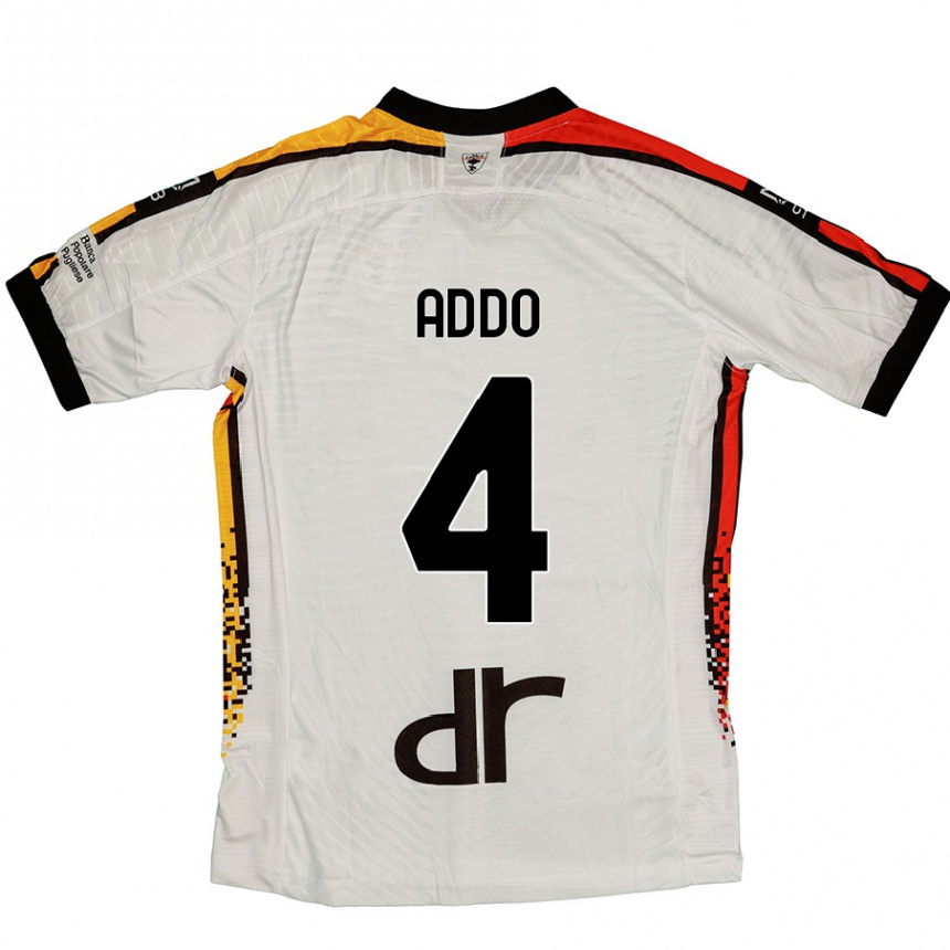 キッズフットボールVernon Addo#4白 黒アウェイシャツ2024/25ジャージーユニフォーム