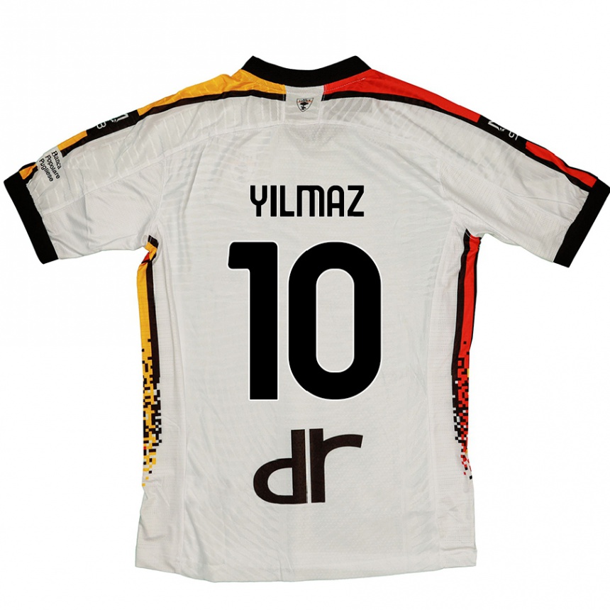 キッズフットボールEnes Yilmaz#10白 黒アウェイシャツ2024/25ジャージーユニフォーム