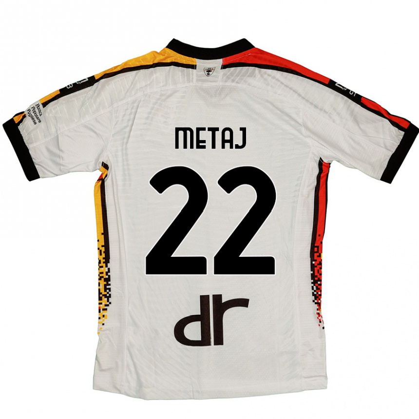 キッズフットボールDejvi Metaj#22白 黒アウェイシャツ2024/25ジャージーユニフォーム