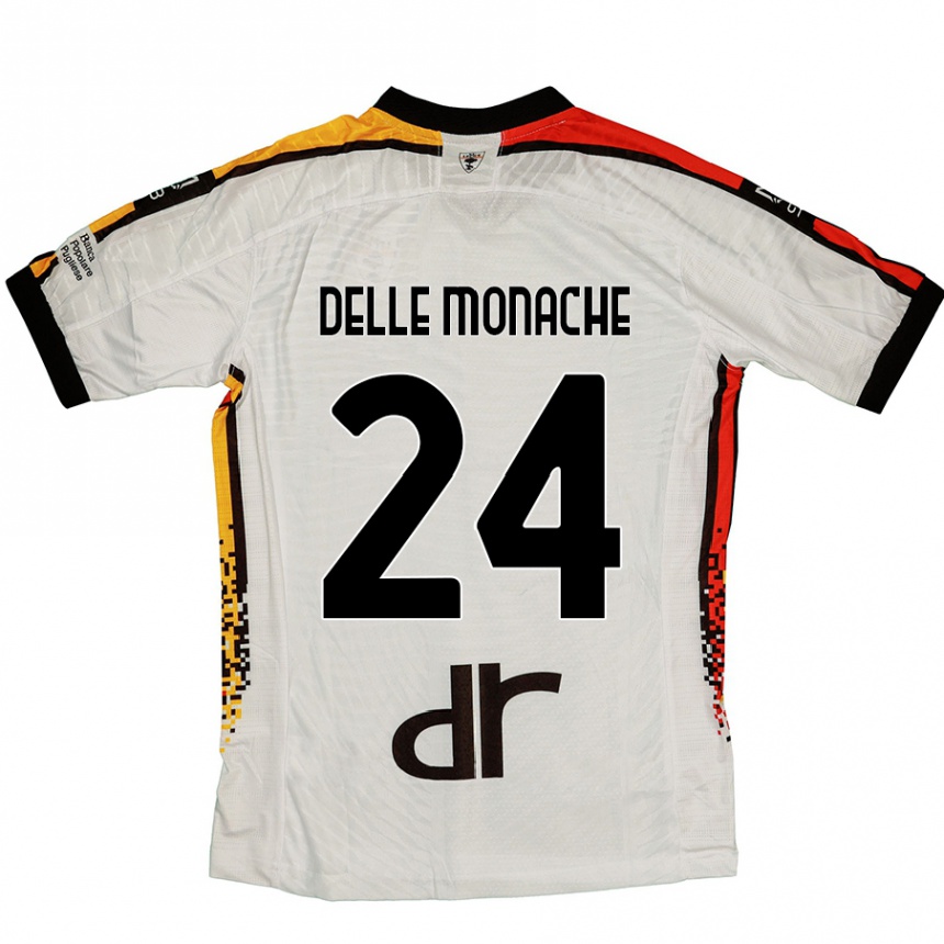 キッズフットボールMarco Delle Monache#24白 黒アウェイシャツ2024/25ジャージーユニフォーム