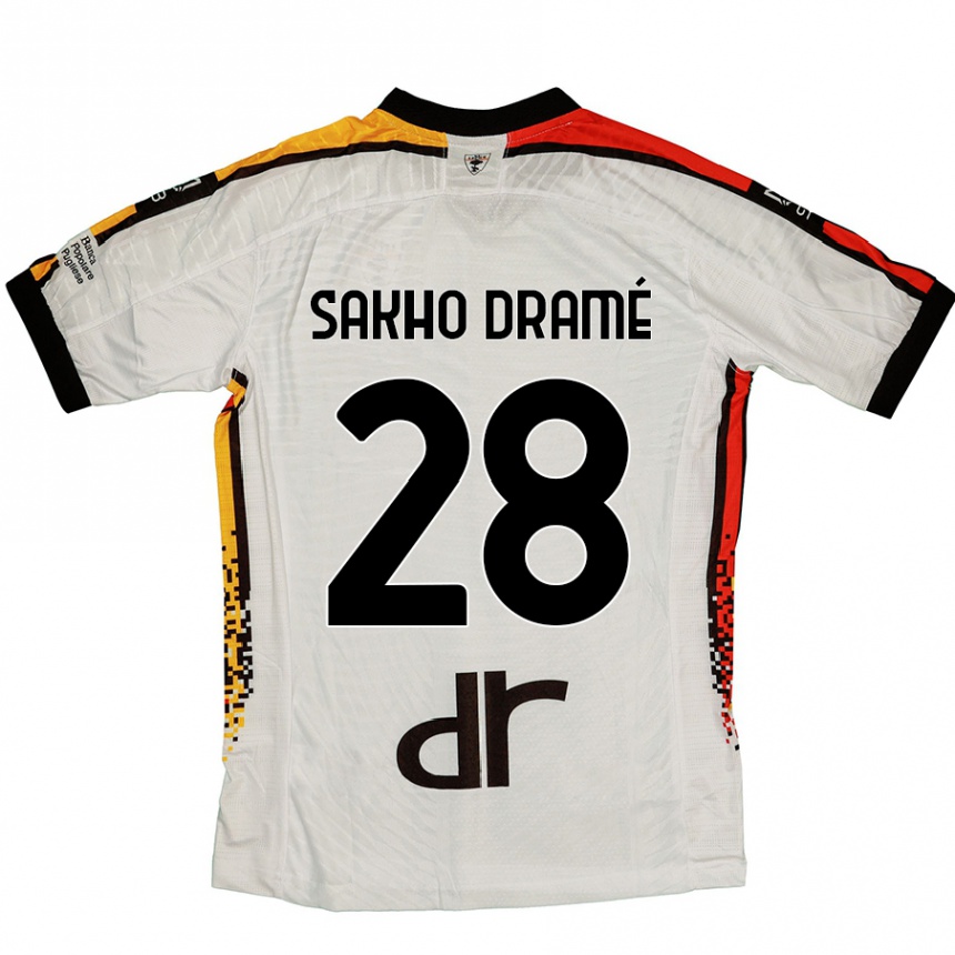 キッズフットボールSamba Sakho Dramé#28白 黒アウェイシャツ2024/25ジャージーユニフォーム