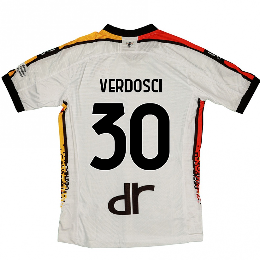 キッズフットボールSimone Verdosci#30白 黒アウェイシャツ2024/25ジャージーユニフォーム