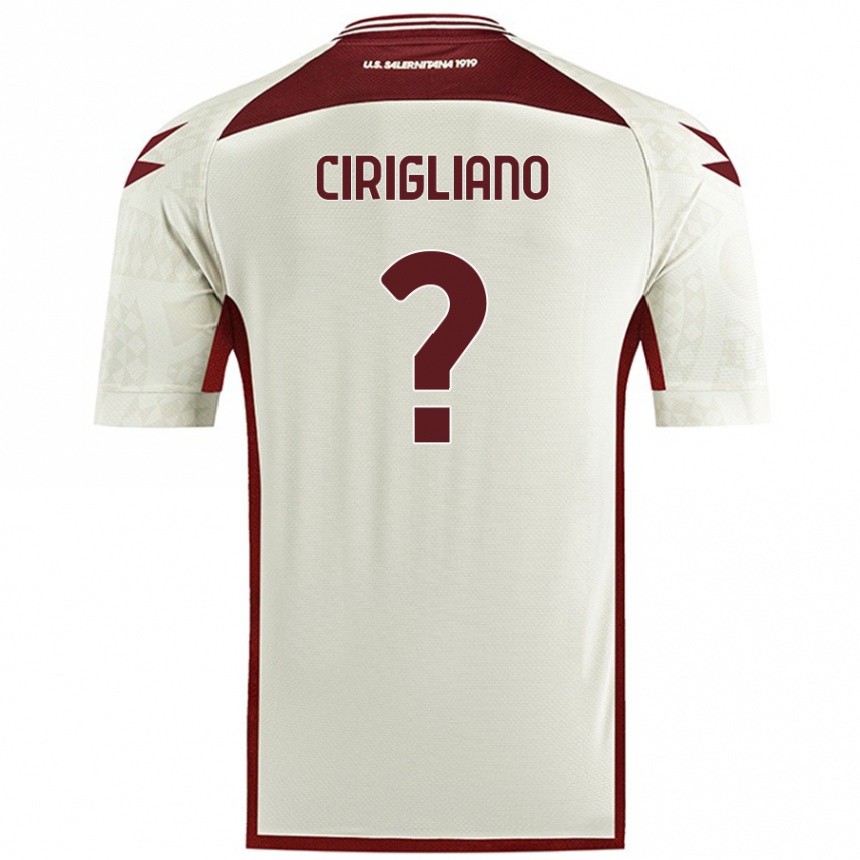 キッズフットボールGiulio Cirigliano#0クリームカラーアウェイシャツ2024/25ジャージーユニフォーム