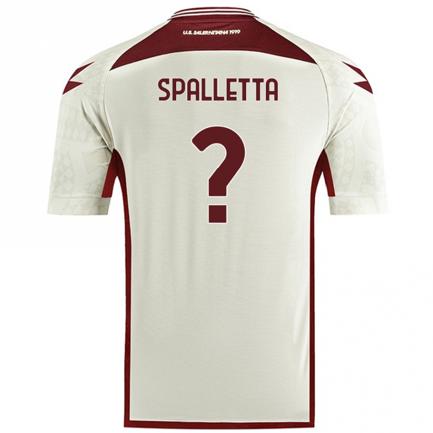 キッズフットボールEmanuele Spalletta#0クリームカラーアウェイシャツ2024/25ジャージーユニフォーム