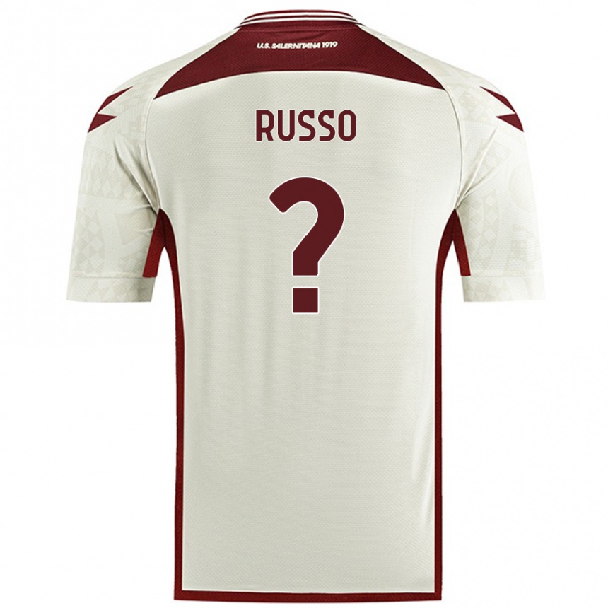 キッズフットボールMattia Russo#0クリームカラーアウェイシャツ2024/25ジャージーユニフォーム