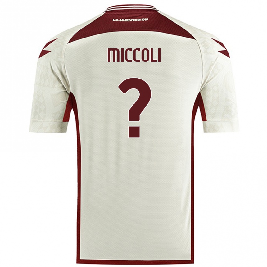 キッズフットボールDiego Miccoli#0クリームカラーアウェイシャツ2024/25ジャージーユニフォーム