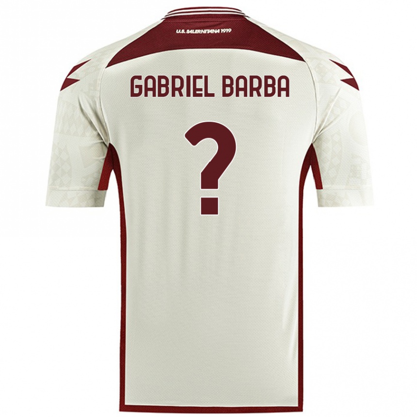 キッズフットボールLuigi Gabriel Barba#0クリームカラーアウェイシャツ2024/25ジャージーユニフォーム