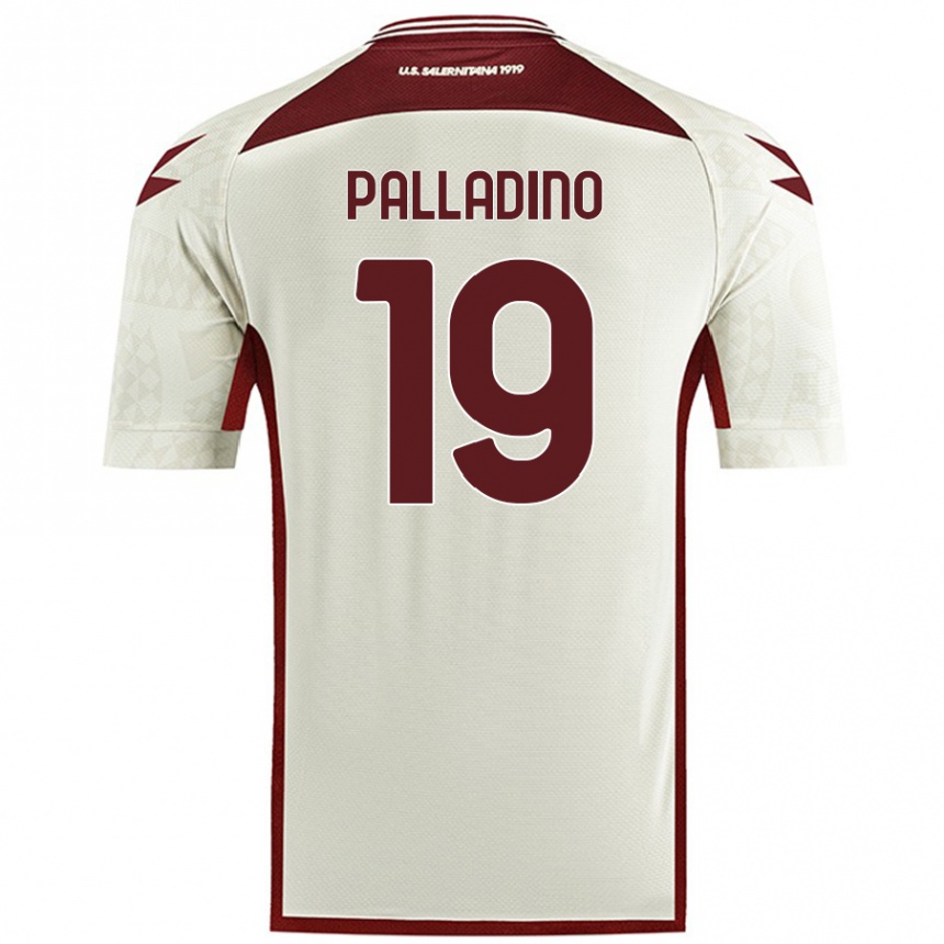 キッズフットボールAlfonso Palladino#19クリームカラーアウェイシャツ2024/25ジャージーユニフォーム