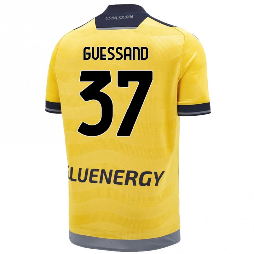 キッズフットボールAxel Guessand#37ゴールデンアウェイシャツ2024/25ジャージーユニフォーム