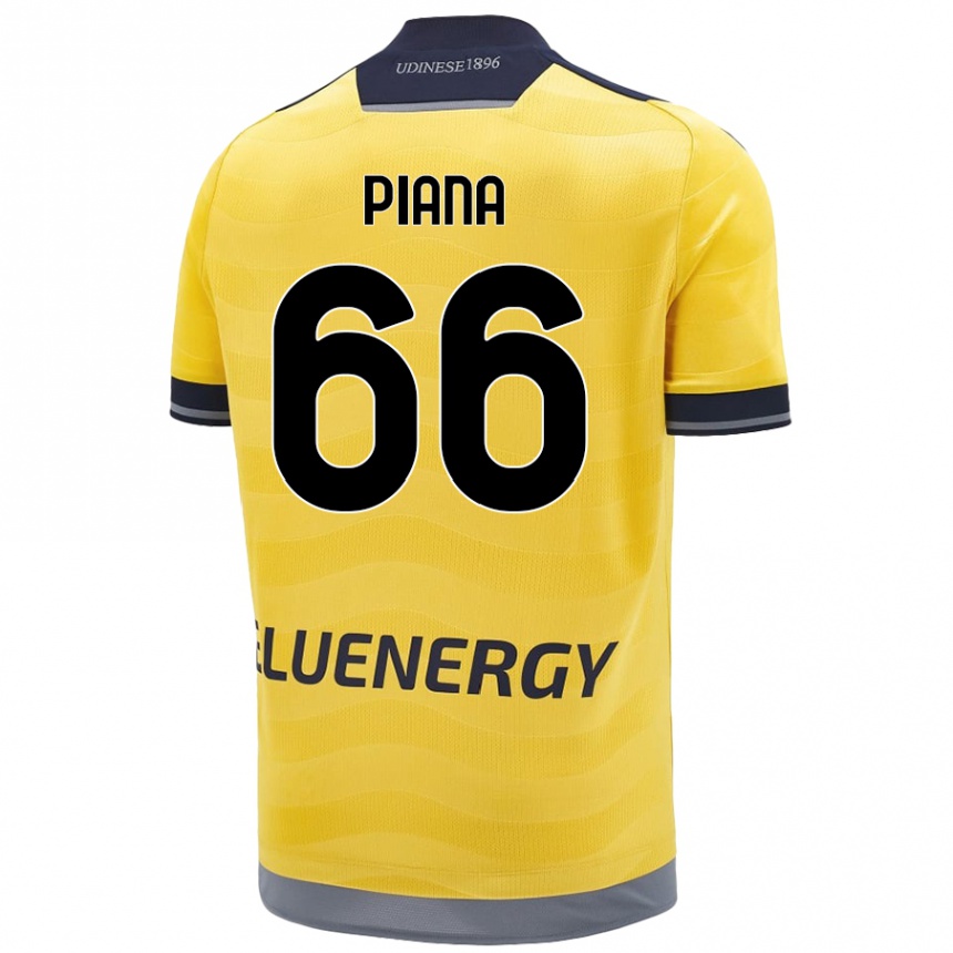 キッズフットボールEdoardo Piana#66ゴールデンアウェイシャツ2024/25ジャージーユニフォーム