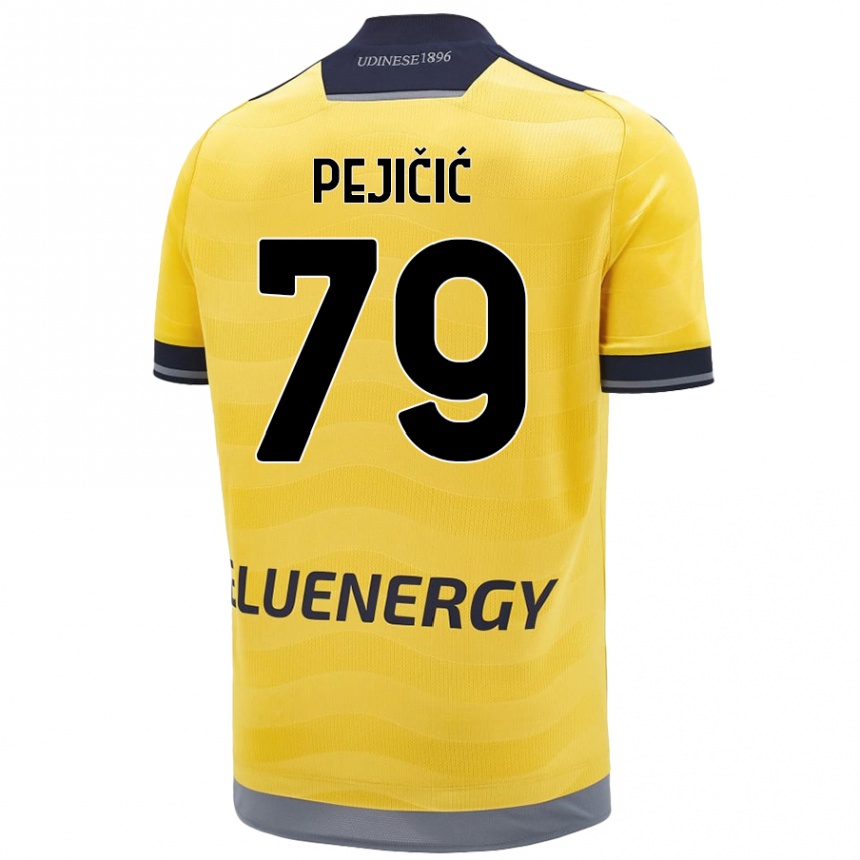 キッズフットボールDavid Pejičić#79ゴールデンアウェイシャツ2024/25ジャージーユニフォーム