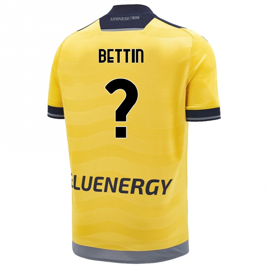 キッズフットボールMatteo Bettin#0ゴールデンアウェイシャツ2024/25ジャージーユニフォーム