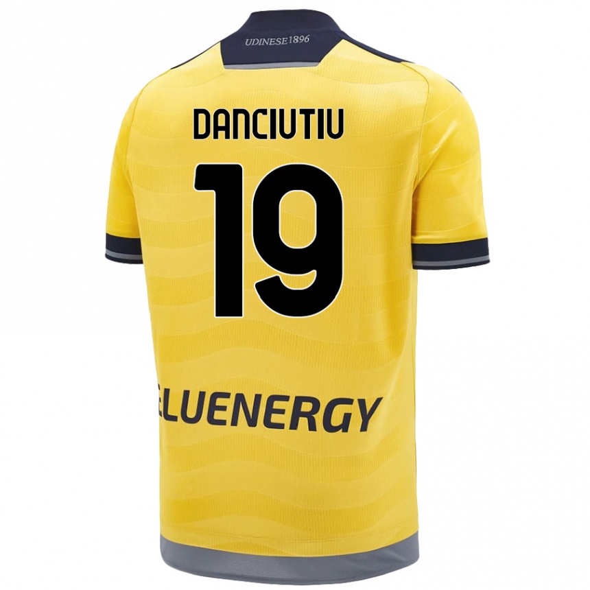 キッズフットボールVlad Danciuțiu#19ゴールデンアウェイシャツ2024/25ジャージーユニフォーム