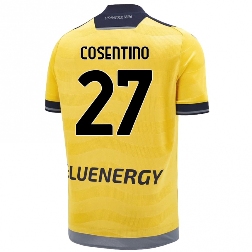 キッズフットボールSergio Cosentino#27ゴールデンアウェイシャツ2024/25ジャージーユニフォーム